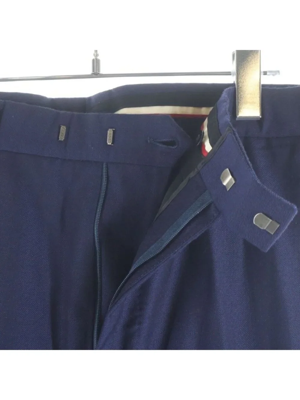 Gucci Wool Pants Pleated Trousers Navy